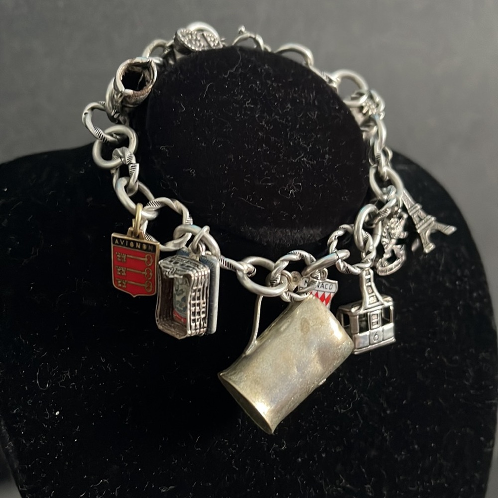 Vintage Europe Monaco Silver Charm Bracelet - Germany